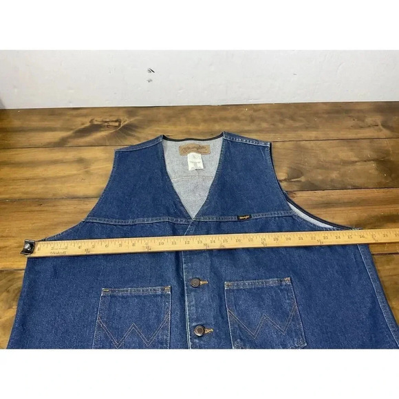 Vintage Wrangler Western Unlined Cowboy Ranch Denim Vest Size 2XL - Picture 5 of 6